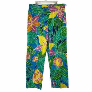 Lauren Ralph Lauren bright tropical leaf pants 10